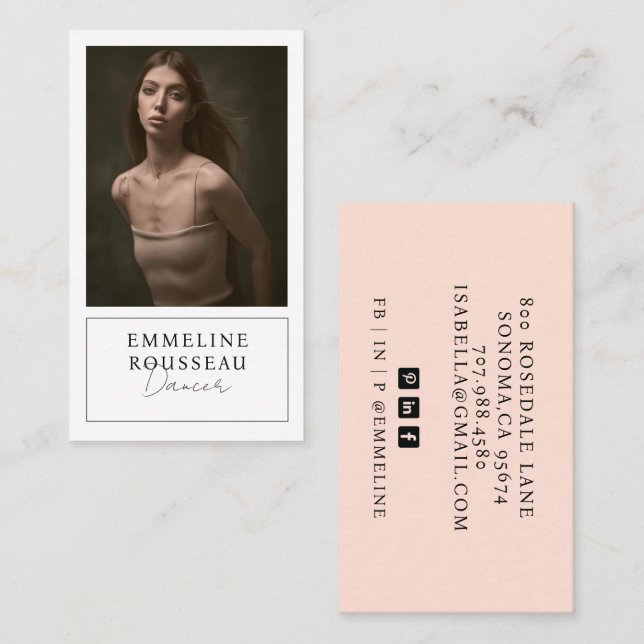 Dancer Model Photo  Business Card (Front/Back)