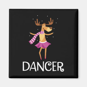 Dancer Prancer Christmas Dancing Reindeer  Magnet