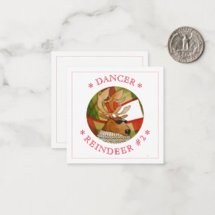 DANCER REINDEER 2.5" Square Flat Card