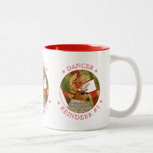 DANCER REINDEER Red Two-Tone Mug