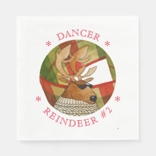 DANCER REINDEER Standard Luncheon Paper Napkins