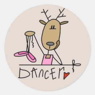 Dancer Reindeer T-shirts and Gifts Classic Round Sticker