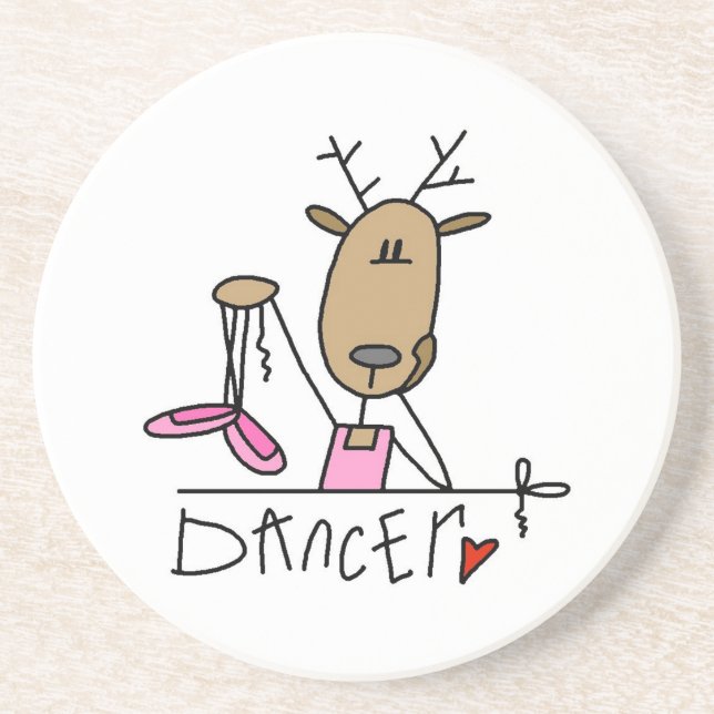 Dancer Reindeer T-shirts and Gifts Coaster (Front)
