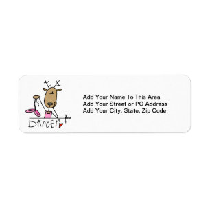 Dancer Reindeer T-shirts and Gifts Return Address Label