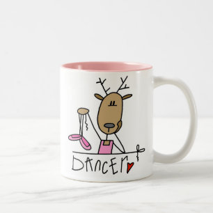 Dancer Reindeer T-shirts and Gifts Two-Tone Coffee Mug