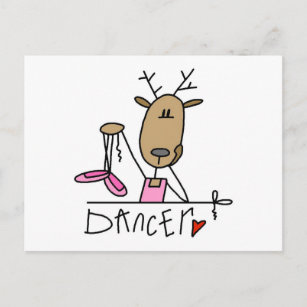 Dancer Reindeer Tshirts and Gifts Postcard