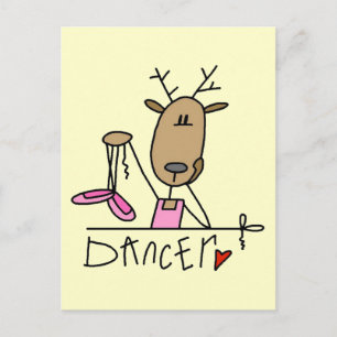 Dancer Reindeer Tshirts and Gifts Postcard
