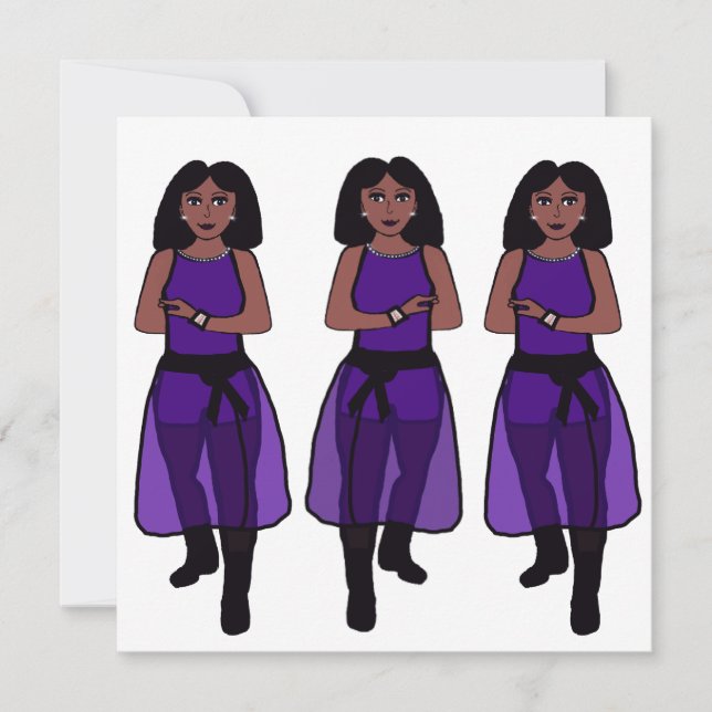 Dancer Sheer Purple  A  Holiday Card (Front)
