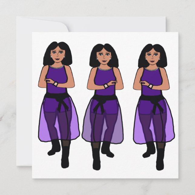 Dancer Sheer Purple  B Holiday Card (Front)