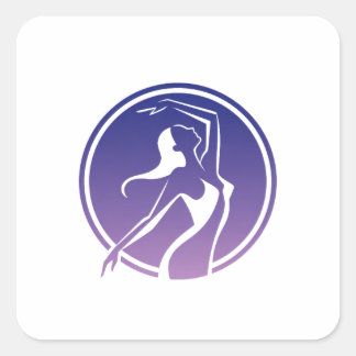 Dancer Silhouette Gradient Medallion StickerDancer Square Sticker