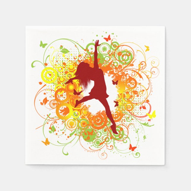 Dancer Silhouette Paper Napkins (Front)