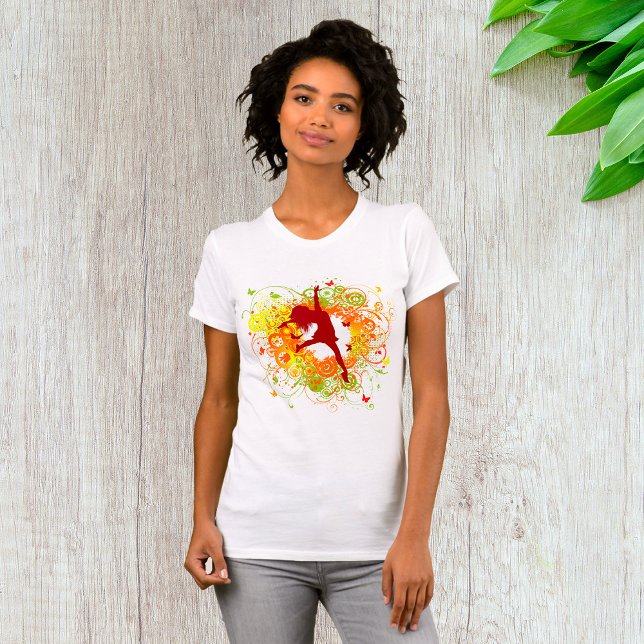 Dancer Silhouette with Floral Swirls T-Shirt (Creator Uploaded)