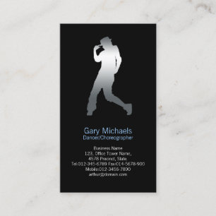Dancer Silver Silhouette Dancer Business Card
