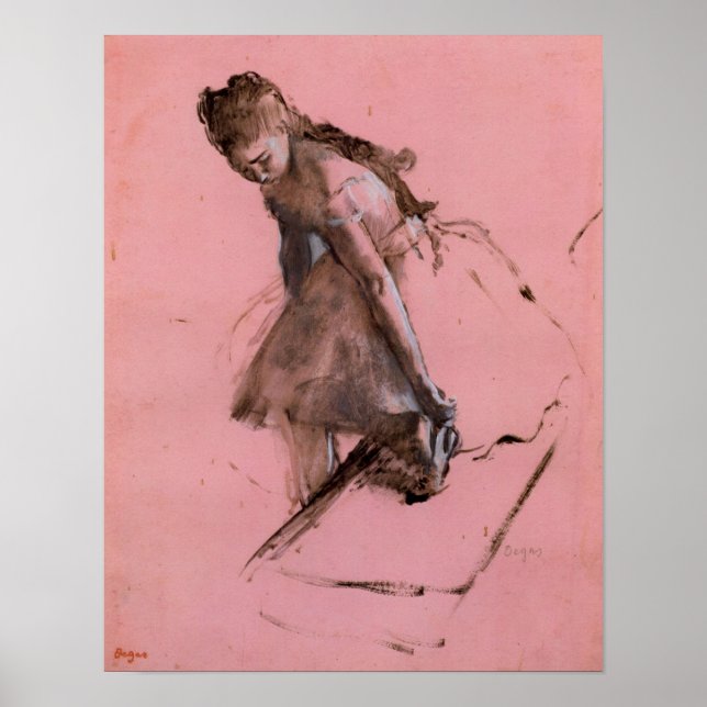 Dancer slipping on her shoe by Edgar Degas Poster (Front)