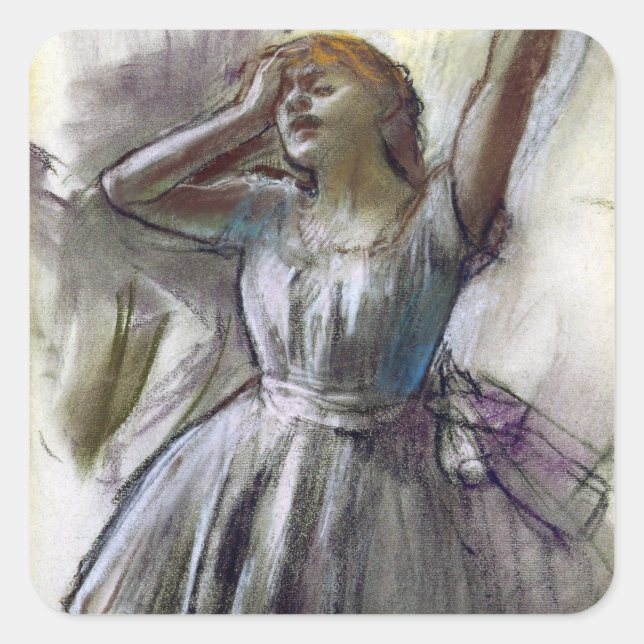 Dancer Stretching by Degas Square Sticker (Front)
