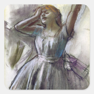 Dancer Stretching by Degas Square Sticker