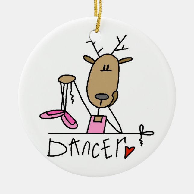 Dancer the Reindeer Christmas Keepsake Ornament (Front)