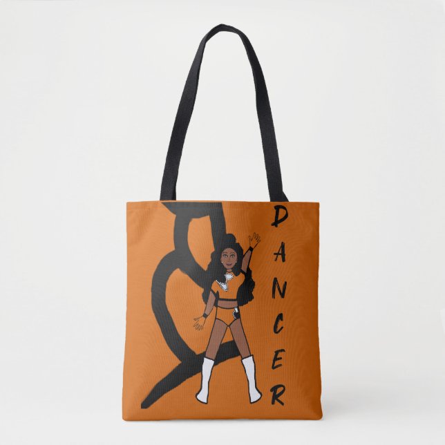 Dancer Two Colour Tote Orange & White (Front)