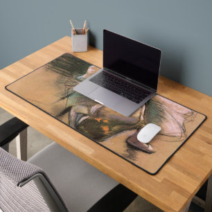 Dancer Tying Her Ribbons by Edgar Degas Desk Mat