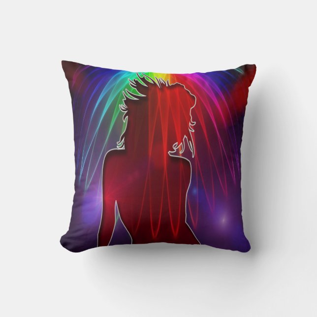 Dancer Under Rainbow Of Light Shower Pillow (Front)