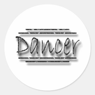 Dancer underlined black classic round sticker