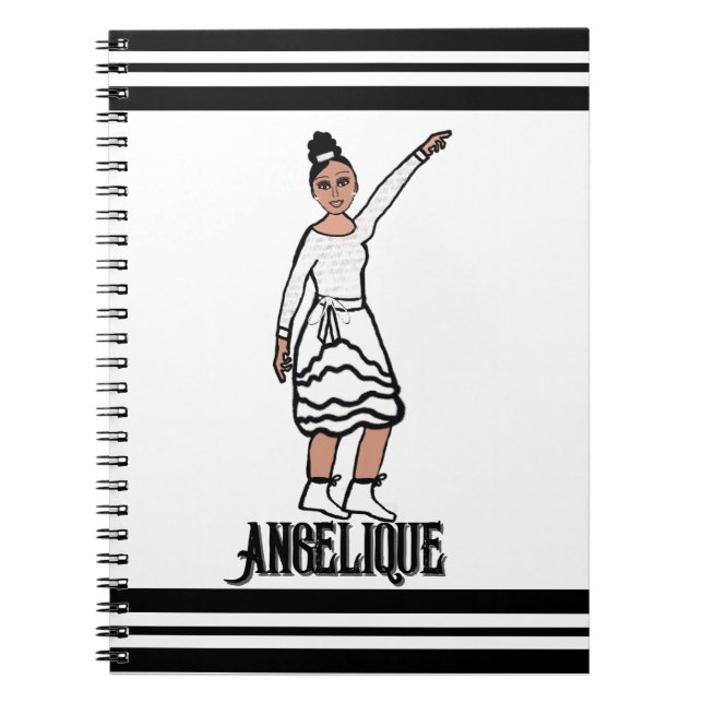 Dancer White Ruffle  Fringe Notebook #2 (Front)
