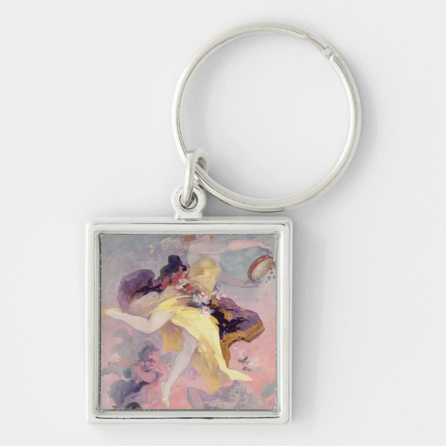 Dancer with a Basque Tambourine Key Ring (Front)