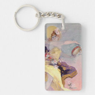 Dancer with a Basque Tambourine Key Ring