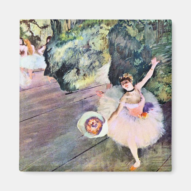 Dancer with a Bouquet of Flowers by Edgar Degas Magnet (Front)