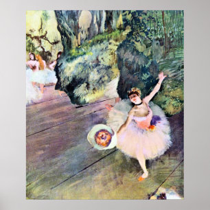 Dancer with a Bouquet of Flowers by Edgar Degas Poster