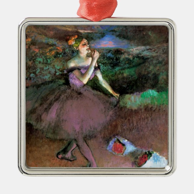 Dancer with Bouquets by Degas Metal Tree Decoration (Front)