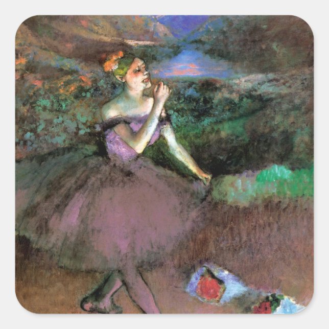 Dancer with Bouquets by Degas Square Sticker (Front)
