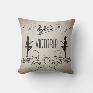 Dancers and Music Personal Name Cushion