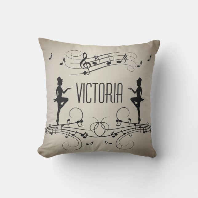 Dancers and Music Personal Name Cushion (Front)
