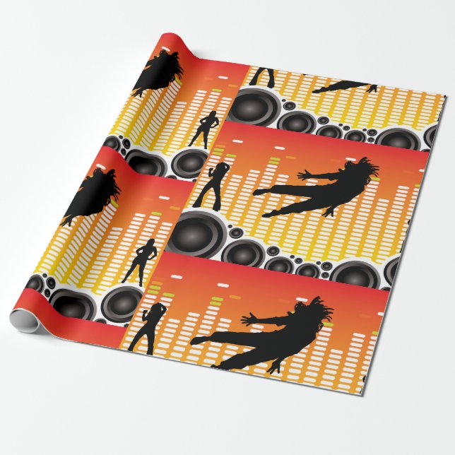 Dancers And Speakers Wrapping Paper (Unrolled)