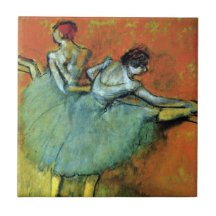 Dancers at the Bar by Edgar Degas, Vintage Ballet Ceramic Tile