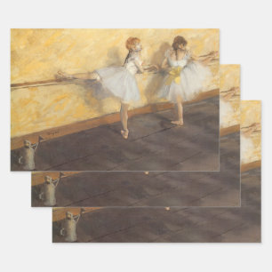 Dancers at the Bar by Edgar Degas, Vintage Ballet Wrapping Paper Sheet