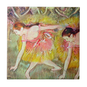 Dancers Bending Down by Edgar Degas, Ballet Art Ceramic Tile