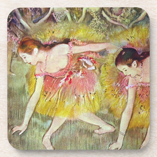 Dancers Bending Down by Edgar Degas, Ballet Art Coaster (Front)