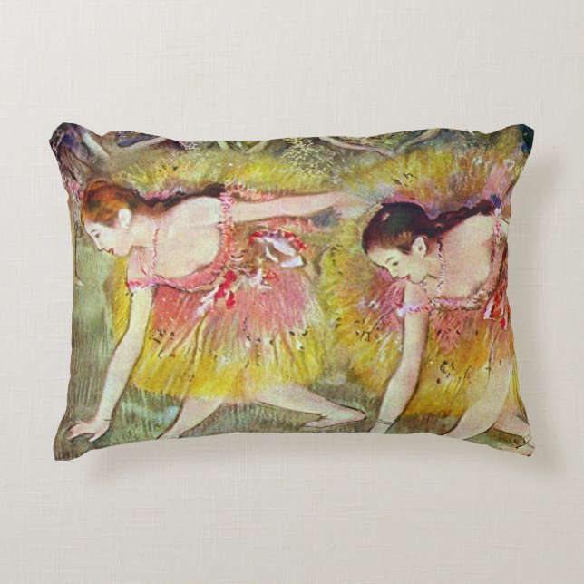 Dancers Bending Down by Edgar Degas, Ballet Art Decorative Cushion (Front)