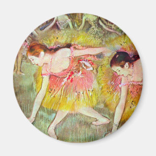 Dancers Bending Down by Edgar Degas, Ballet Art Magnet