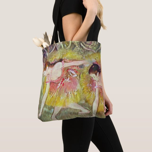 Dancers Bending Down by Edgar Degas, Ballet Art Tote Bag (Close Up)