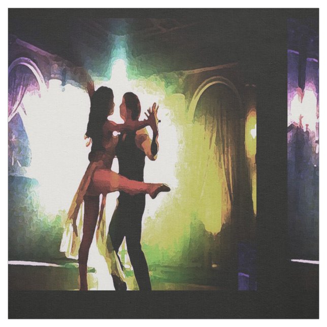Dancers Dancing Couple Fabric (Swatch)