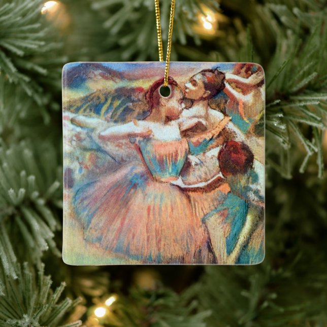 Dancers in a Landscape by Edgar Degas Ceramic Ornament (Tree)