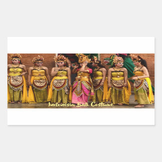 Dancers in Folk Costume from Bali Indonesia Rectangular Sticker