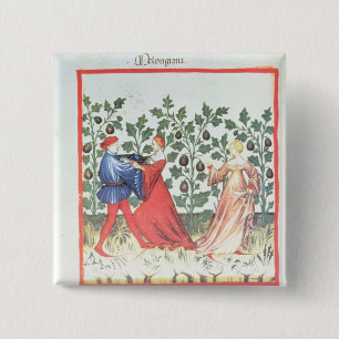 Dancers in front of Broom Plants, 13th century 15 Cm Square Badge