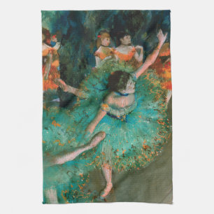 Dancers in Green by Edgar Degas Tea Towel