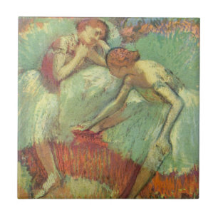 Dancers in Green by Edgar Degas, Vintage Ballet Ceramic Tile