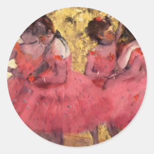 Dancers in Pink Classic Round Sticker