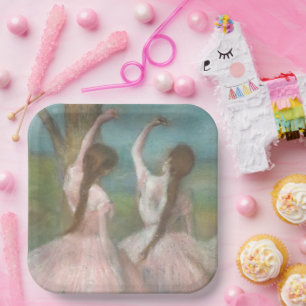Dancers in Pink Edgar Degas Paper Plate